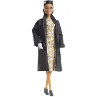 Barbie Inspiring Women Serie Rosa Parks Samlardocka, Kläder och Tillbehör, med Dockställ och Äkthetscertifikat