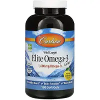 Carlson Labs , Vilda Norska, Elite Omega-3 Schar, Naturlig Lemon, 180 mjuka kapslar