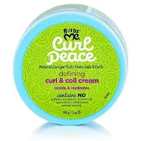 Just For Me Curl Peace Defining Curl & Coil Cream - Håller & Fuktar, Innehåller Linfrö, Avokadoolja & Svart Ricinolja, 12 oz