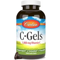 Carlson , C-Gels, Vitamin C, 1 000 mg, 250 mjuka Gelkapslar