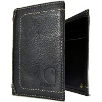Carhartt Herrars Pebble Läder Trifold Plånbok, Svart