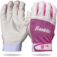 Franklin Sports Juniorteeball Slaghandskar - Youth Flex - Barnhandskar för Teeball, Baseball, Softball - VitRosa - Tee Ball Medium
