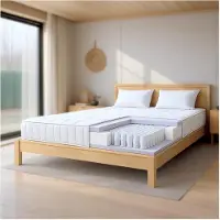 THE WHITE STONE Madrass med Pocketresår och Minnesskum | Höjd 25 cm | Ergonomisk, Flamskyddad, Allergivänlig 180 x 200 cm vit