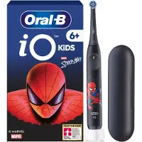 Braun iO Kids Spiderman, Barn, Roterande tandborste, Daglig vård, Känslig, Super sensitive, Svart, 2 min, Svart