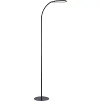 JUST LIGHT LED golvlampa Kelly, dimbar, Svart, Arbetsrum / kontor, Syntetmaterial, Modern, LED-golvlampa