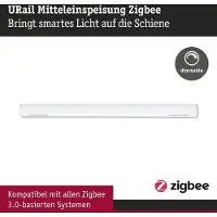 Paulmann Mitteleinspeisung URail Zigbee, krom matt, lång Zigbee, Förkromad / silver, Syntetmaterial