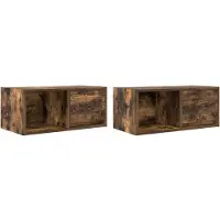 vidaXL TV-bänkar 2 st rökt ek 60x31x25,5 cm konstruerat trä