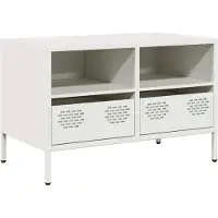 vidaXL Tv-bänk vit 68x39x43,5 cm kallvalsat stål