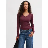 JJXX Freya Straight Fit Långärmad T-shirt Med V-ringning