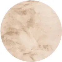NATURL. Rund fluffig matta | Comfy Supreme beige hos Volero | Ø 80cm | Polyester | Enfärgad | Rund | Hög lugg