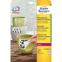 Avery-Zweckform L4778REV-20 Folieetiketter 45.7 x 21.2 mm Polyesterfilm Vit 960 st Repositionerbart Laser, färg, Laser, Färgkopiator, Kopiator,