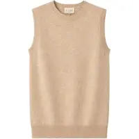 GOBI Cashmere Stickad väst 'Women's Essential Cashmere Crewneck Vest' beige