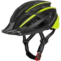 Wozinsky MTB-cykelhjälm med avtagbart visir och bakre USB-lampa L - svart och gul