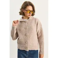 Bianco Stickad cardigan med knäppning