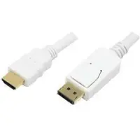 Ginza.se DisplayPort / HDMI Adapterkabel DisplayPort-kontakt, HDMI-A-kontakt 2.00 m Vit CV0055 guldpläterad kontakt DisplayPort-kabel