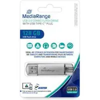 MediaRange MR938 USB flash drive 128 GB USB Type-A / USB Type-C 3.2 Gen 1 (3.1 Gen 1) Silver