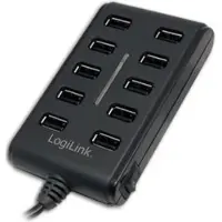 Logilink UA0125 USB-hubb 12 + 4 Port USB-A USB 2.0 480 MBit/s Svart UA0125