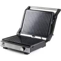 Domo MULTIFUNKTIONALER KONTAKTGRILL 2-IN-1 Grill Bord Non-stick-beläggning, Multifunktion, Kontrolljus, steglös temperaturregulator Svart