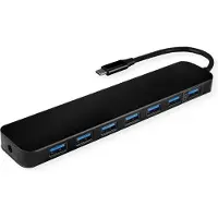 Value 14.99.5040 USB-hubb 7 Port USB-A USB 3.2 Gen1 5 GBit/s med USB-C-kontakt Svart