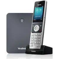 Yealink W76P DECT System (W70 Basis + W5) Trådlös telefon VoIP Handsfree, kompatibel med hörapparater Färgskärm Grå