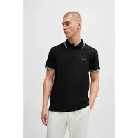 BOSS för män. 50506193 Polo Paul svart (S), Casual, Bomull, Kort ärm