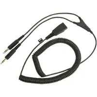 Jabra kabel QD till 2x 3,5 mm kontakt, spiral, 0,5–2 m
