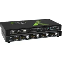 Techly 4x1 USB HDMI KVM Switch 4Kx2K - Omkopplare för tangentbord/video/mus/ljud/USB - 4 x KVM/ljud - 1 lokal användare - skrivbordsmodell