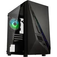 Kolink Inspire K2 Plus ARGB Micro-ATX-Gehäuse - schwarz Window Microtower Datorchassi GAMER, Hölje Svart