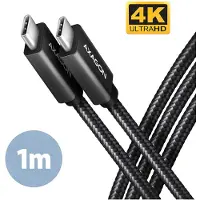 Axagon USB-C Kabel USB 3.2 Gen2 USB-C-kontakt 1 m Svart guldpläterad kontakt BUCM32-CM10AB