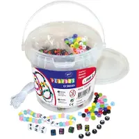 Playbox Bokstavspärlor & Plastpärlor i Hink 1000-p, Playbox