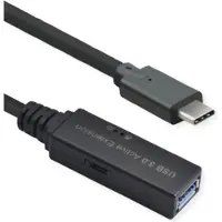 Roline 12.04.1066, 10 m, USB C, USB A, USB 3.2 Gen 1 (3.1 Gen 1), 5 Gbit/s, Svart