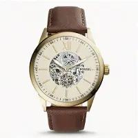 Fossil herrarmbandsur har urtavla med urtag urtavla läderarmband. Perfekt den visar minuter mångsidig affärsgåva, Fars dag BQ2270 beige
