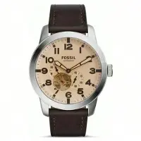Fossil **Herrur med Automatisk Mekanisk Läderrem** - **Svart Urtavla**: Urgröpt mekanisk **Retrostil**: sofistikering, perfekt affär. ME3119 brun
