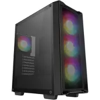 DeepCool CC560 MESH V2 - Mid tower - ATX - genomskinlig sidopanel (härdat glas) - ingen strömförsörjning (ATX / PS/2) - svart - USB/ljud