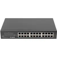 Lanberg RSGE-24 - Switch - ohanterad - 24 x 10/100/1000 - skrivbordsmodell, rackmonterbar