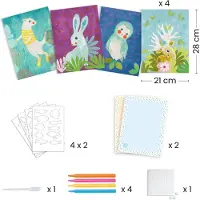 Djeco Kreativt lekset - Kreativ med papper m. Träkpapper - - One Size - Kreativt lekset