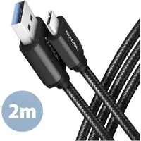 Axagon USB-C Kabel USB 3.2 Gen1 USB-A kontakt, USB-C-kontakt 2 m Svart guldpläterad kontakt BUCM3-AM20AB