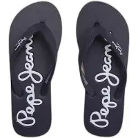 Pepe Jeans för män. PMS70128 Bay flip-flops marinblå (41), Karta, Ingen, Casual, Strandkläder, Marino