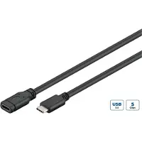 Microconnect - USB-förlängningskabel - 24 pin USB-C (hane) till 24 pin USB-C (hona) - USB 3.1 - 3 A - 1 m - svart, silver