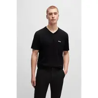 BOSS för män. 50506347 T-shirt V svart (S), Casual, Bomull, Kort ärm
