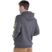 Carhartt Men's Sleeve Logo Hooded Sweatshirt Carbon Heather