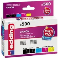 Edding Bläck Ersätter Canon PGI-520+CLI-521 Kompatibel Kombi-pack Magenta, Gul EDD-500 18-500-01