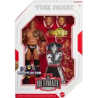 Wwe Mattel Ultimate Edition Actionfigur & Tillbehör, 15 cm The Rock Samlarset, Bytbara Huvuden & Händer, 30 Ledpunkter