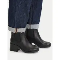 Timberland för kvinnor. TB0A424XW021 Bellevaux Chelsea boots i svart läder (40 W), Hud, 3 till 5 cm, Ingen, Casual