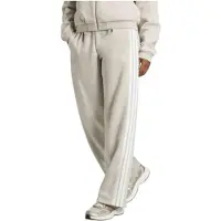 Adidas Sportbyxa 'Essentials 3-Stripes Open Hem Fleece' ljusgrå / vit