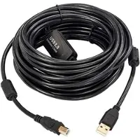 Microconnect - USB-kabel - USB typ B (hane) till USB (hane) - USB 2.0 - 5 A - 20 m - aktiv, aktiv förstärkare - svart