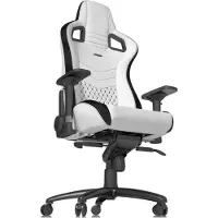 Noblechairs Epic, Stoppad sits, Stoppat ryggstöd, Svart, Vit