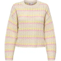 ONLY Tröja 'ONLAsa' beige / ljusgul / rosa