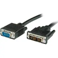 Value VGA Anslutningskabel VGA 15-polig Kontakt, DVI-A 12+5-polig Kontakt 5.00 m Svart 11.99.5449 låsbar VGA-kabel