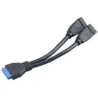 Akasa USB-kabel USB 3.2 Gen1 Benkontakt 19-polig , USB-A uttag 0.15 m Svart guldpläterad kontakt, UL-certifierad AK-CBUB09-15BK